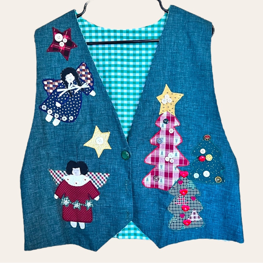 Handmade Grannycore Ugly Christmas Vest